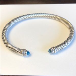 David Yurman Cable bracelet blue topaz diamond